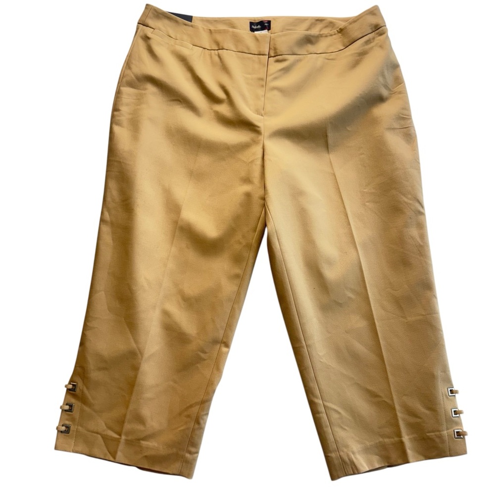 Rafaella Curvy Safari Tan Classic Fit Capri Stretch Pants Women Size 16 NEW #138